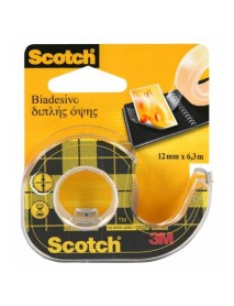 Banda dublu adeziva cu dispenser 3M Scotch, 12 mm x 6.3 m, transparent