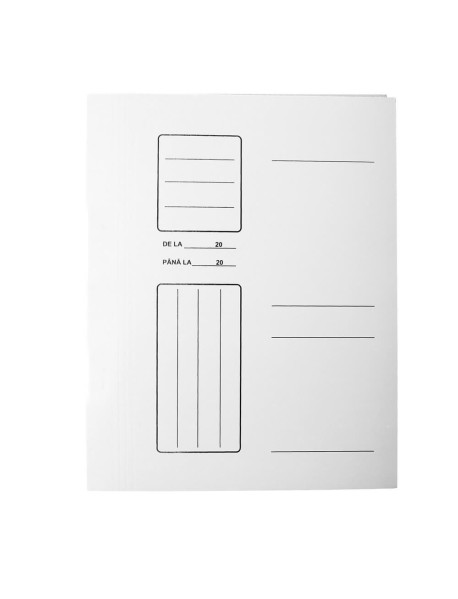 Dosar din carton 230g/mp, cu sina - alb