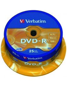 DVD-R Verbatim, 16x, 4.7 GB - Matt Silver, 25buc/bulk