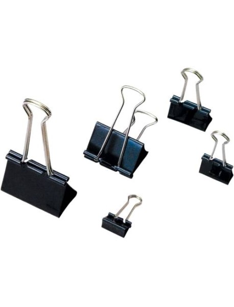 Clip hartie 19mm, 12buc/cutie, negru