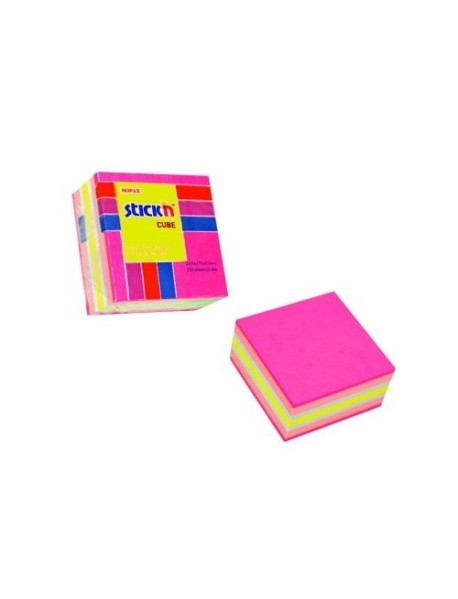 Cub notes autoadeziv 51 x 51 mm Stick"n - culori asortate