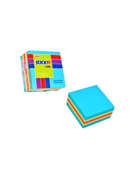 Cub notes autoadeziv 51 x 51 mm Stick"n - culori asortate