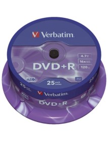 DVD+R Verbatim, 16x, 4.7 GB - Matt Silver 25buc/set