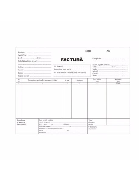 Facturier A5 3 ex. cu TVA