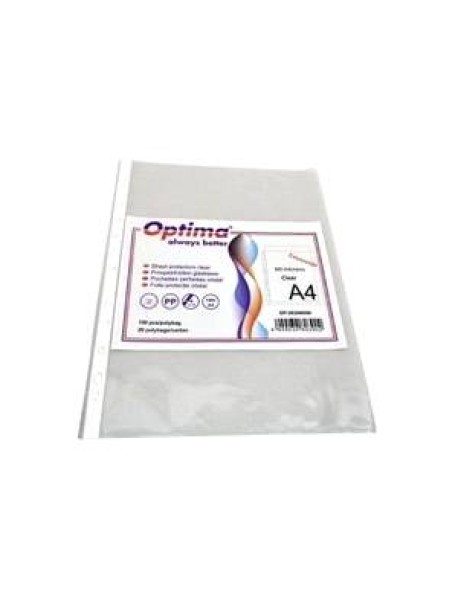 File de protectie Optima A4, 40 microni -transparent