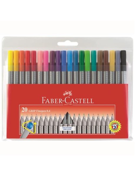Liner FABER CASTELL Grip 0,4mm, set 10 culori