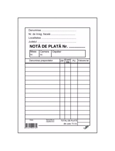 NOTA PLATA OSPATAR CU PERFOR