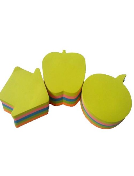 Notes autoadeziv, 5 culori neon, diverse forme