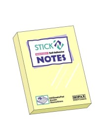 Notes autoadeziv 76x51mm, Stick"n, galben pastel
