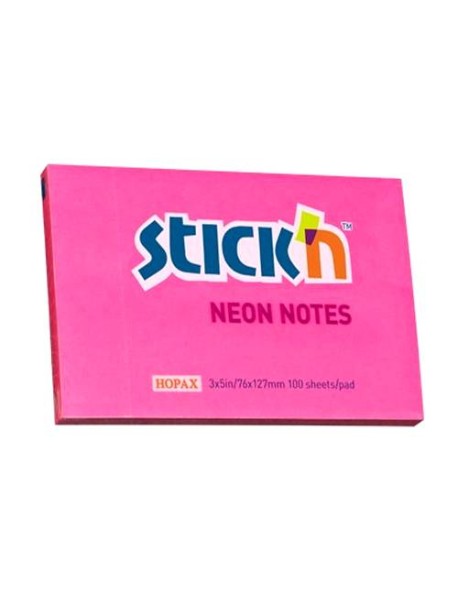 Notes autoadeziv 76 x 127 mm, Stick"n, neon