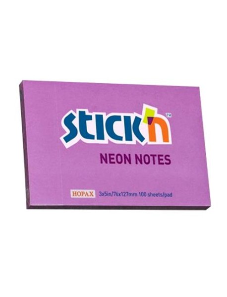 Notes autoadeziv 76 x 127 mm, Stick"n, neon