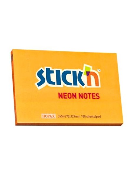 Notes autoadeziv 76 x 127 mm, Stick"n, neon