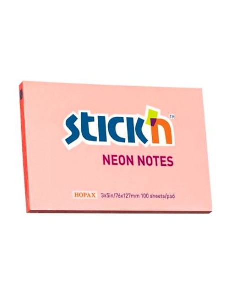 Notes autoadeziv 76 x 127 mm, Stick"n, neon
