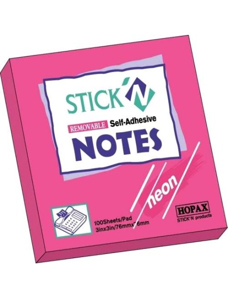 Notes autoadeziv 76 x 76 mm, 100 file, Stick"n, pastel