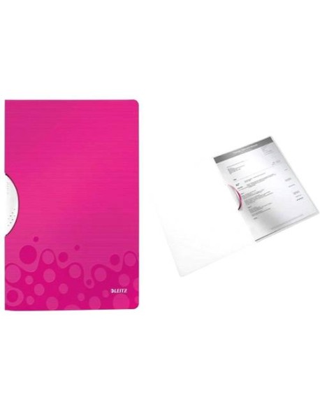 Dosar cu clip Leitz WOW ColorClip, PP - metalizat