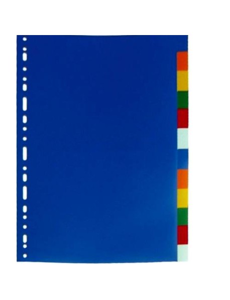 Separatoare plastic color, A4, 120 microni, 20 culori/set, Optima