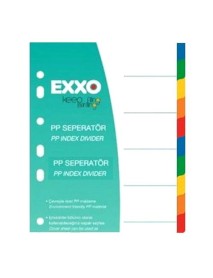 Separatoare plastic EXXO, A4 10 numere 5x2culori