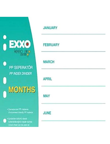 Separator plastic EXXO, A4, calendaristic ian-dec