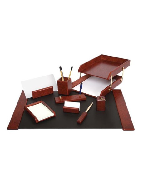 Set birou lemn de cires, 9 piese - FORPUS