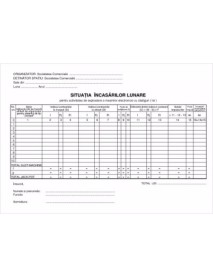 SITUATIA INCASARILOR LUNARE AUTOCOPIATIV NUMEROTAT