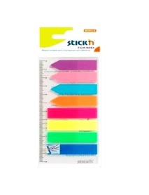 Stick index plastic Hopax, 8 x 25 buc/set, rigla