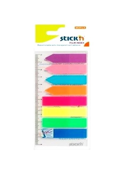 Stick index plastic Hopax, 8 x 25 buc/set, rigla