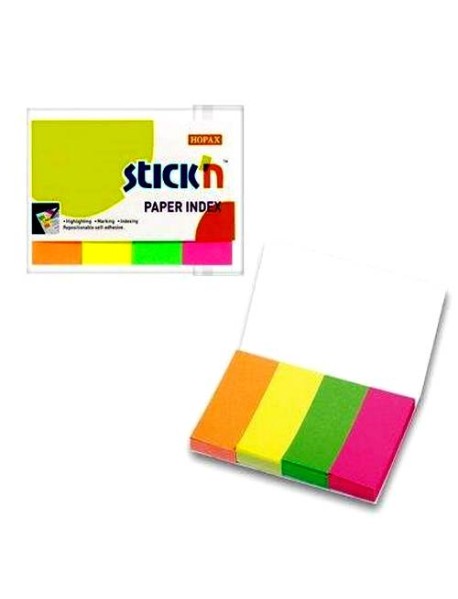 Stick index HOPAX, hartie color neon, 50 x 20 mm